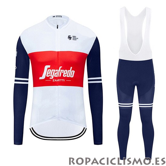 2020 Maillot Segafredo Zanetti Tirantes Mangas Largas Blanco Rojo